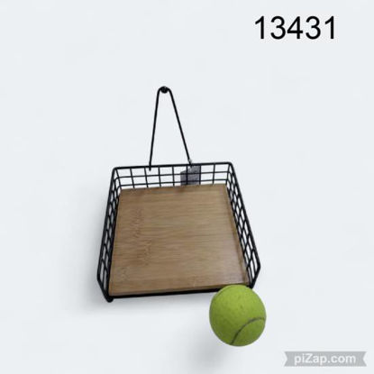 Imagen de SERVILLETERO RUSTICO MADERA C/ DETALES NEGROS 10.25